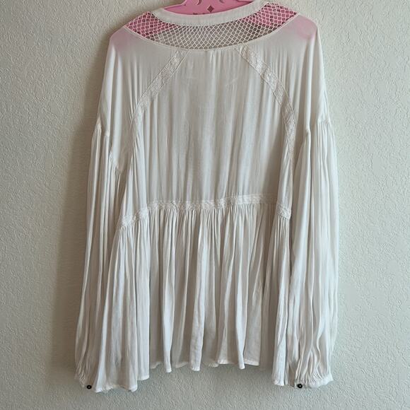 Free People Don't Let Go Pheasant Blouse Small Ivory - Picture 6 of 10